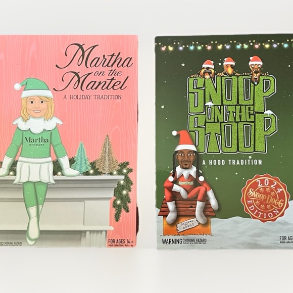 Martha Stewart on a Mantle 2024 + Snoop On A Stoop SET Christmas Elf Doll - Picture 1 of 10
